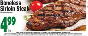 King Kullen Boneless sirloin steak offer
