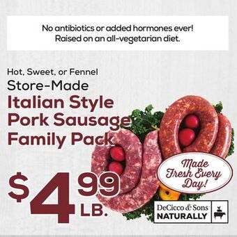 DeCicco & Sons Italian style pork sausage family pack offer