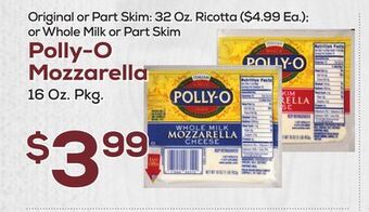 DeCicco & Sons Polly-o mozzarella, 16 oz. pkg. offer