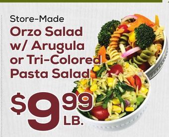 DeCicco & Sons Orzo salad w/arugula or tri-colored pasta salad offer