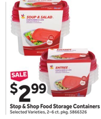 Stop&Shop Stop & shop food storage containers offer