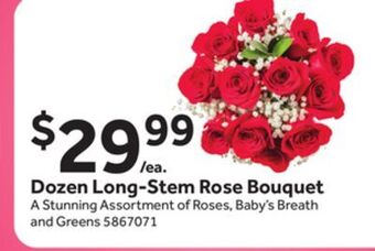 Stop&Shop Dozen long-stem rose bouquet offer