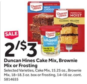 Stop&Shop Duncan hines cake mix, brownie mix or frosting offer