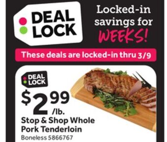 Stop&Shop Whole pork tenderloin offer