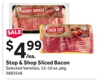 Stop&Shop Stop & shop sliced bacon offer