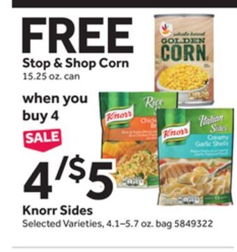 Stop&Shop Knorr sides offer