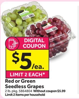 Stop&Shop Red or green seedless grapes offer
