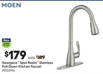 Lowe's Georgene™ spot resist™ stainless pull-down kitchen faucet offer
