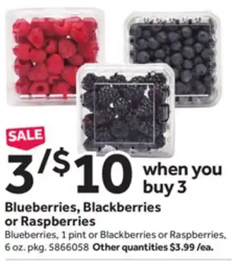 Stop&Shop Blueberries, blackberries or raspberries offer