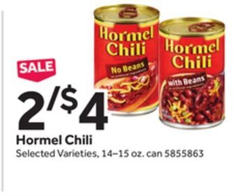 Stop&Shop Hormel chili offer