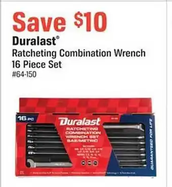 Duralast ratcheting combination wrench 16 piece set