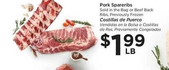Food 4 Less Pork spareribs offer
