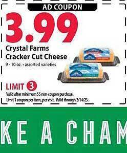 Festival Foods Crystal farms cracker cut cheese offer