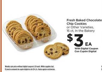 Foods Co Fresh baked chocolate chip cookies offer