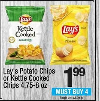 Super King Markets Lay's potato chips or kettle cooked chips offer