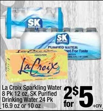 Super King Markets La croix sparkling water, sk purified drinking water offer