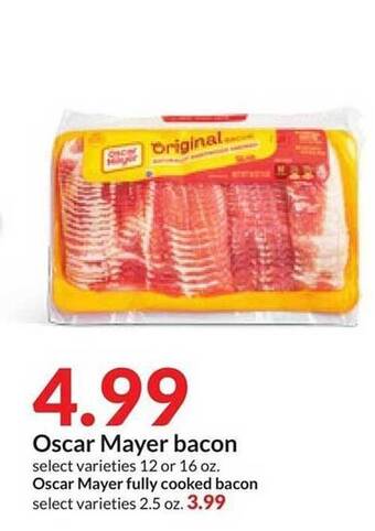 Hy-Vee Oscar mayer bacon, oscar mayer fully cooked bacon offer