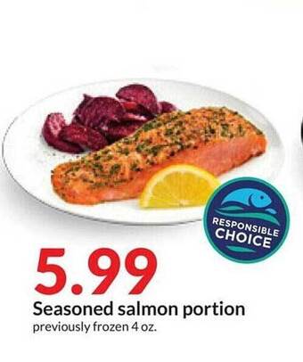 Hy-Vee Seasoned salmon portion offer