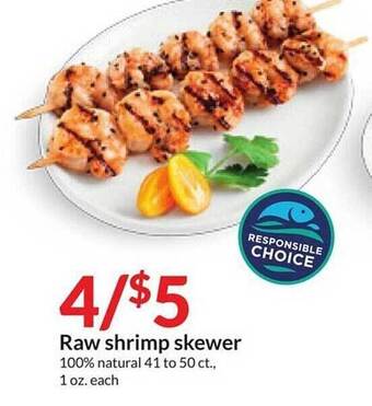 Hy-Vee Raw shrimp skewer offer