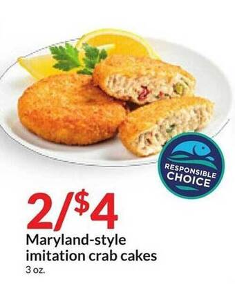 Hy-Vee Maryland-style imitation crab cakes offer