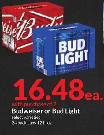 Hy-Vee Budweiser or bud light offer