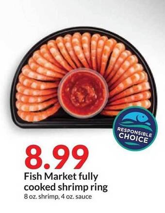 Hy-Vee Fish market fully cooked shrimp ring offer
