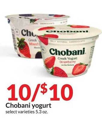 Hy-Vee Chobani yogurt offer