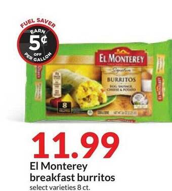 Hy-Vee El monterey breakfast burritos offer