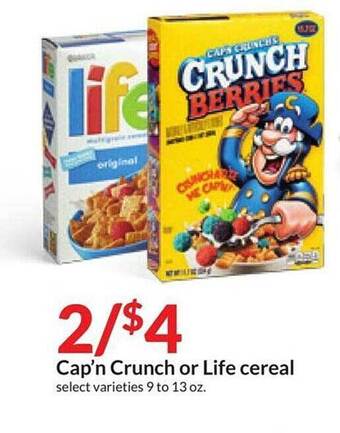 Hy-Vee Cap'n crunch or life cereal offer