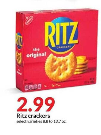 Hy-Vee Ritz crackers offer