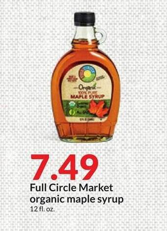 Hy-Vee Full circle market organic maple syrup offer