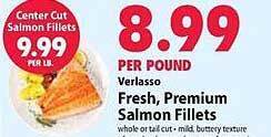 Festival Foods Verlasso fresh, premium salmon fillets offer