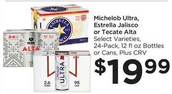 Food 4 Less Michelob ultra, estrella jalisco or tecate alta offer