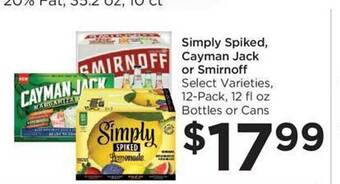 Food 4 Less Simply spiked, cayman jack or smirnoff offer
