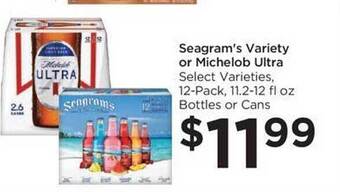Food 4 Less Seagram's variety or michelob ultra offer