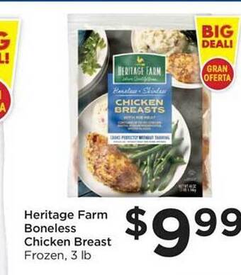 Food 4 Less Heritage farm boneless chicken breast offer