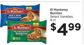 Foods Co El monterey burritos offer
