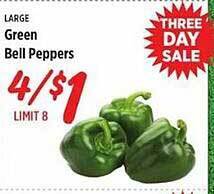 Rouses Green bell peppers offer