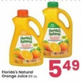 Albertsons Florida's Natural Orange Juice 89 oz offer
