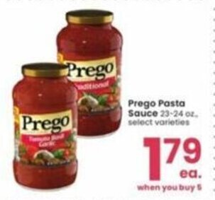 Albertsons Prego Pasta Sauce 23-24 oz offer
