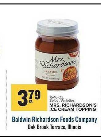 Food Lion Mrs richardson's ice cream topping offer