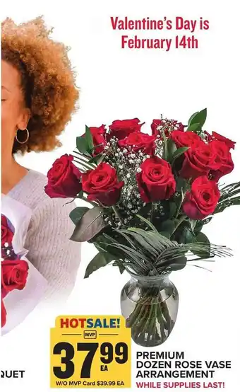 Food Lion Premium dozen rose vase arrangement offer