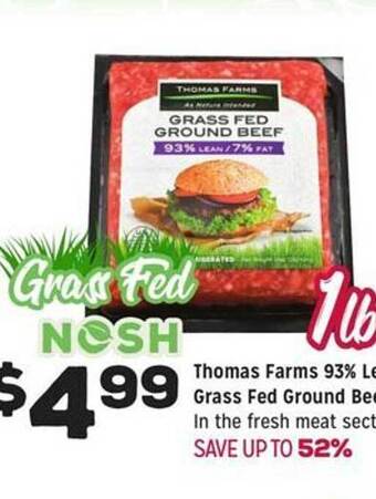 Grocery Outlet Thomas farms 93% lean grass fed ground beef offer