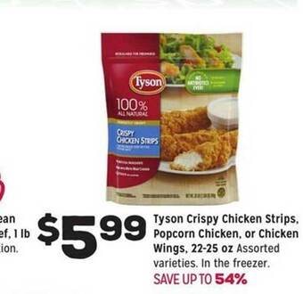 Grocery Outlet Tyson crispy chicken strips popcorn chicken or chicken wings offer