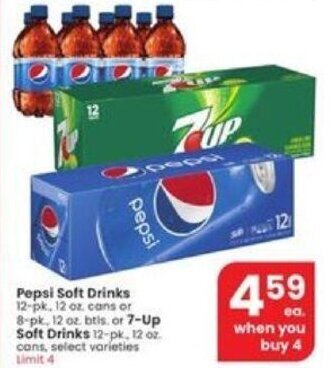 Albertsons Pepsi Soft Drinks 12-pk, 12 oz cans offer