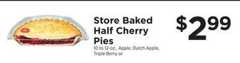 ShopRite Store baked half cherry pies offer