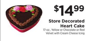 ShopRite Store decorated heart cake offer
