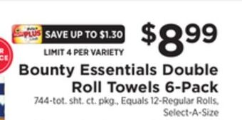 ShopRite Essentials double roll towels 6-pack offer