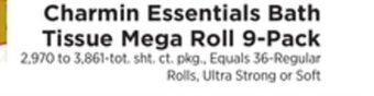 ShopRite Essentials bath tissue mega roll 9-pack offer