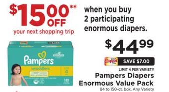 ShopRite Diapers enormous value pack offer